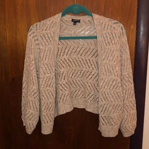 Open Knit Cropped Cardigan